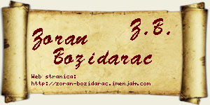 Zoran Božidarac vizit kartica